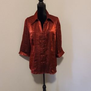Sara Michelle Red 3/4 Slv Top Sz 1X Like New!!